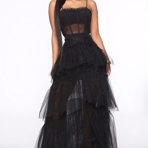 Corset Tulle Maxi Dress